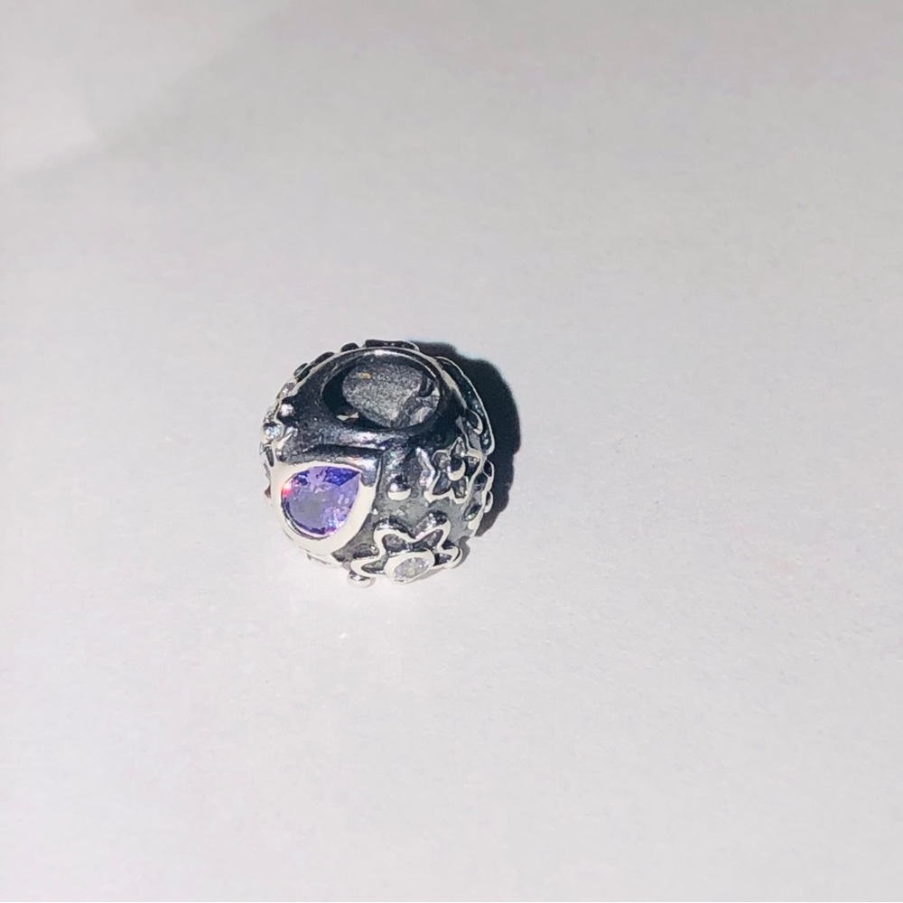 925 Solid Sterling Silver Amethyst Charm - image 5